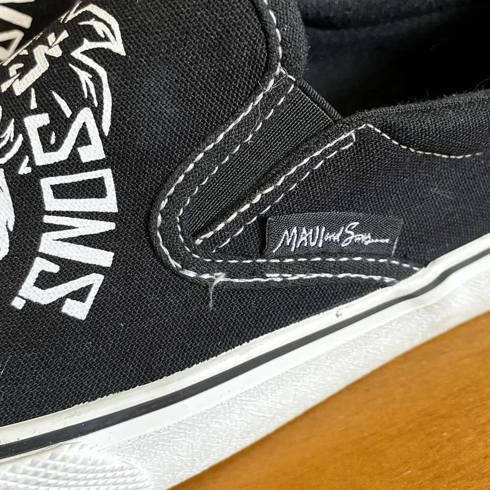 Maui and Sons Mens Size 9 Shoes Slip On Canvas Skull Born in Maui Raised in Cali